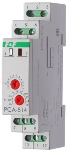 Реле времени на DIN-рейку F&F PCA-514 задержка выключения 0,1сек.–24сут. 8А 230В 24В AC/DC картинка