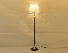 Торшер напольный (светильник) Мелодия Света абажур из ткани Черный/хром картинка 