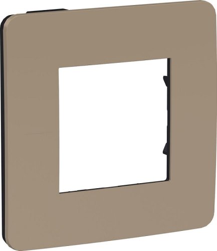 Рамка универсальная Schneider Electric Unica Studio Color 1-м. песочный/антрацит картинка