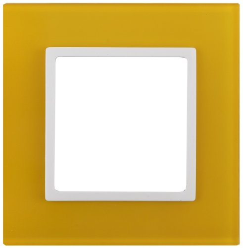 Рамка универсальная Эра Elegance 1-м. стекло желтое/белый картинка