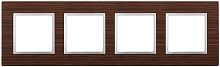 Рамка универсальная Эра Elegance 4-м. дерево венге/алюминий картинка