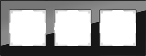 Рамка универсальная Werkel Favorit 3-м. стекло черный картинка фото 2