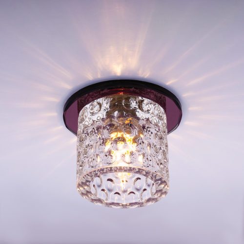 Светильник встраиваемый Италмак Bohemia 220 12 74 G9 65мм/60Вт огран стекло/пурпур картинка 