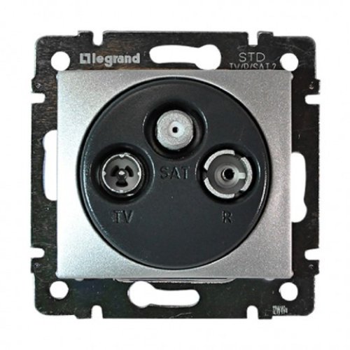 Розетка TV+FM+SAT Оконечная без рамки Legrand Valena алюминий фото фото 2 Розетка TV+FM+SAT Оконечная без рамки Legrand Valena алюминий картинка фото 2