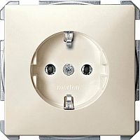 Розетка с заземлением без рамки Schneider Electric Merten Antique 1-м. шторки бежевый картинка