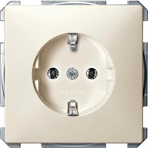 Розетка с заземлением без рамки Schneider Electric Merten Antique 1-м. шторки бежевый картинка