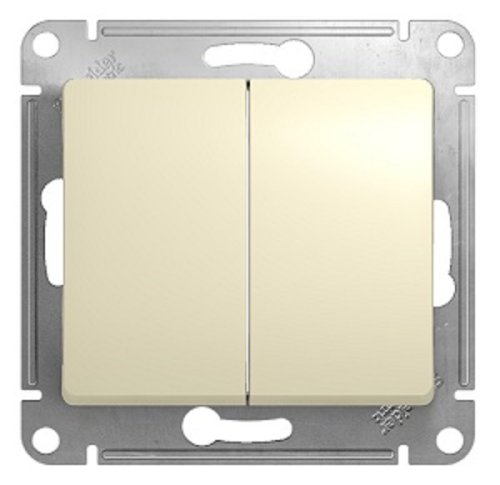 Переключатель без рамки Systeme Electric Glossa 2-кл. проходной бежевый картинка фото 2