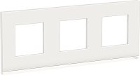 Рамка горизонтальная Schneider Electric Unica Studio Pure 3-м. стекло белое стекло/белый