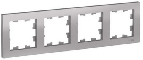 Рамка универсальная Systeme Electric AtlasDesign 4-м. алюминий фото фото 2 Рамка универсальная Systeme Electric AtlasDesign 4-м. алюминий картинка фото 2