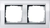 Рамка универсальная Gira Event Clear 2-м. белый глянец/алюминий