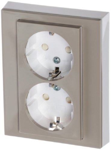 Розетка с заземлением ABB EPJ Levit 1-м. 2 мод. шторки кофе макиато/белый фото Розетка с заземлением ABB EPJ Levit 1-м. 2 мод. шторки кофе макиато/белый картинка