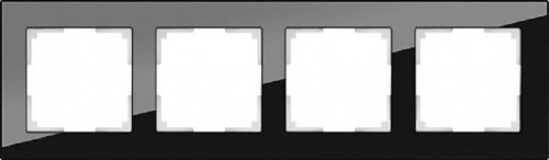 Рамка универсальная Werkel Favorit 4-м. стекло черный картинка фото 2