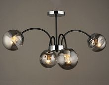 Люстра потолочная четырехрожковая Мелодия Света Паук Е27 40ВТ Черный/хром картинка 