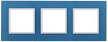 Рамка универсальная Эра Elegance 3-м. стекло голубое/белый картинка