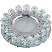 Светильник встраиваемый Fametto/Luciole DLS-L102 GU5.3 CHROME/CLEAR 65мм/35Вт+1Вт картинка 