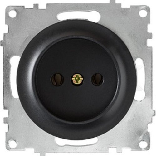 Розетка без заземления без рамки OneKeyElectro Florence 1-м. черный  картинка фото 2