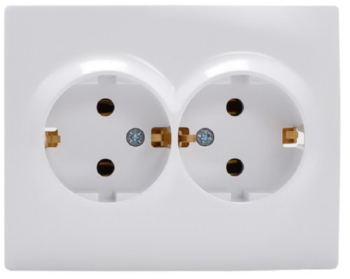 Розетка с заземлением Lezard Karina 1-м. 2 мод. жемчужно-белый/перламутр картинка