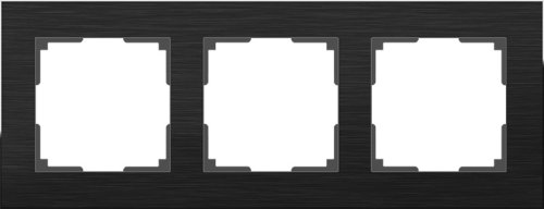 Рамка универсальная Werkel Aluminium 3-м. металл черный алюминий фото фото 2 Рамка универсальная Werkel Aluminium 3-м. металл черный алюминий картинка фото 2