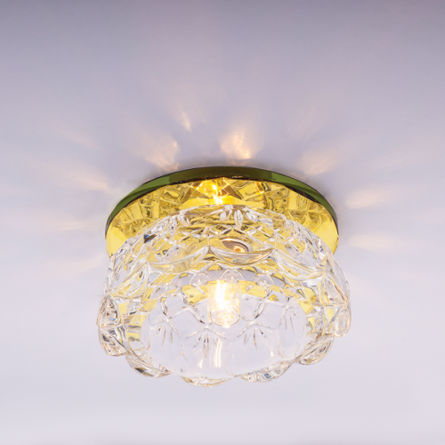 Светильник встраиваемый Италмак Bohemia 220 7 73 G9 65мм/60Вт огран стекло/золото картинка 