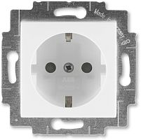 Розетка с заземлением без рамки ABB EPJ Levit 1-м. шторки белый/ледяной картинка