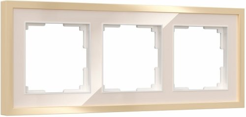 Рамка универсальная Werkel Baguette 3-м. металл айвори/латунь фото Рамка универсальная Werkel Baguette 3-м. металл айвори/латунь картинка