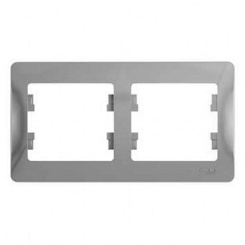 Рамка горизонтальная Systeme Electric Glossa 2-м. алюминий фото фото 2 Рамка горизонтальная Systeme Electric Glossa 2-м. алюминий картинка фото 2