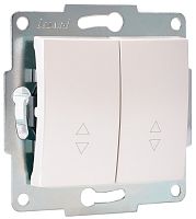 Переключатель без рамки Lezard Karina 2-кл. проходной жемчужно-белый/перламутр картинка
