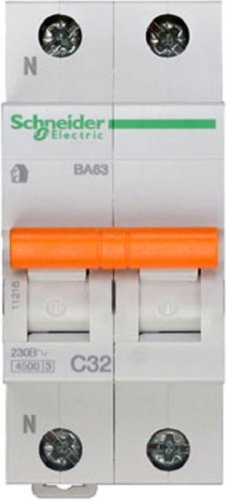 Выключатель автоматический Schneider Electric Домовой 2п C 32А ВА63 4.5кА фото фото 2 Выключатель автоматический Schneider Electric Домовой 2п C 32А ВА63 4.5кА картинка фото 2