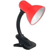 Светильник настольный Uniel ЛОН TLI-202 220В E27 60Вт Красный/прищепка картинка 