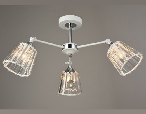 Люстра потолочная трехрожковая Мелодия Света Е27 Белый/хром фото Люстра потолочная трехрожковая Мелодия Света Е27 Белый/хром картинка