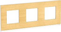 Рамка горизонтальная Schneider Electric Unica Studio Pure 3-м. дерево клен/белый