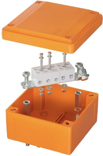 Коробка огнестойкая DKC Vulcan 100x100x50мм 5x10мм без сальников IP56 оранжевый