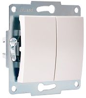 Выключатель без рамки Lezard Karina 2-кл. жемчужно-белый/перламутр картинка