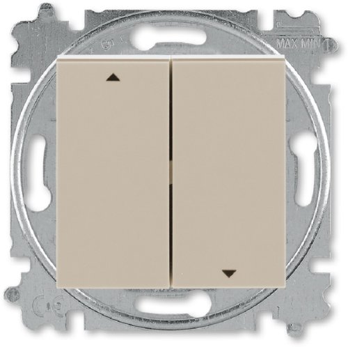 Выключатель жалюзи с фиксацией без рамки ABB EPJ Levit 2-кл. кофе макиато/белый картинка
