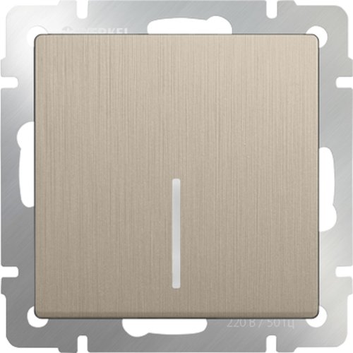 Выключатель с подсветкой без рамки Werkel 1-кл. шампань рифленый фото фото 2 Выключатель с подсветкой без рамки Werkel 1-кл. шампань рифленый картинка фото 2