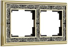 Рамка универсальная Werkel Palacio Gracia 2-м. металл золото/черный картинка