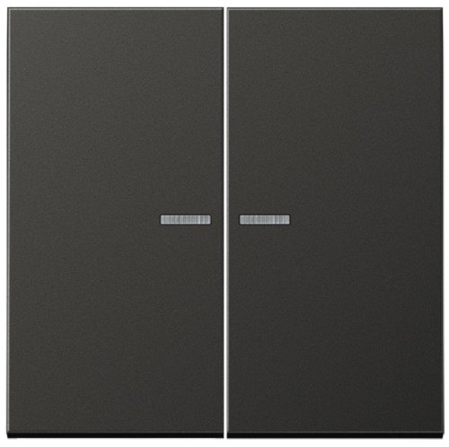 Лицевая панель Jung LS990 metal для 2-кл. выключателя с подсветкой антрацит картинка