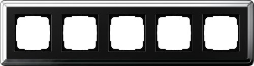 Рамка универсальная Gira ClassiX 5-м. хром/черный фото Рамка универсальная Gira ClassiX 5-м. хром/черный картинка