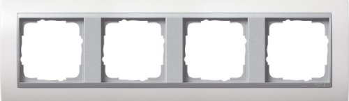 Рамка универсальная Gira Event Clear 4-м. белый матовый/алюминий фото Рамка универсальная Gira Event Clear 4-м. белый матовый/алюминий картинка