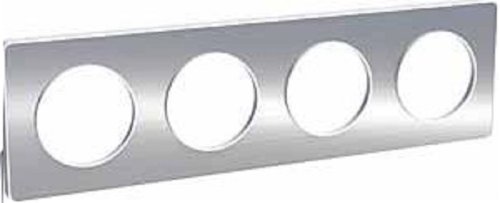 Рамка универсальная Schneider Electric Odace 4-м. металл полированный алюминий/белый фото Рамка универсальная Schneider Electric Odace 4-м. металл полированный алюминий/белый картинка