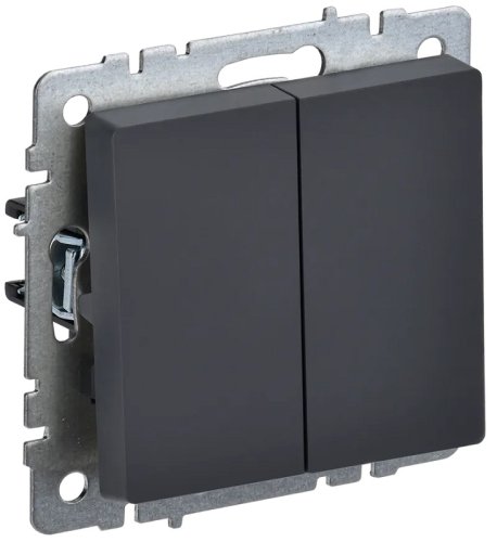 Переключатель без рамки IEK Brite ВС10-2-6-БрГ 2-кл. проходной графит картинка
