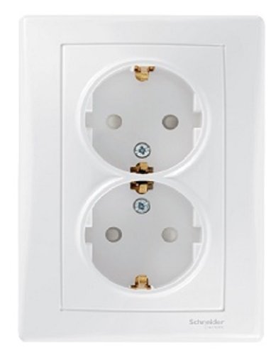Розетка с заземлением Schneider Electric Sedna 1-м. 2 мод. шторки белый картинка фото 2