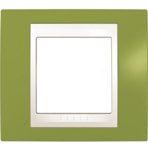 Рамка горизонтальная Schneider Electric Unica Хамелеон 1-м. фисташковый/белый картинка фото 2