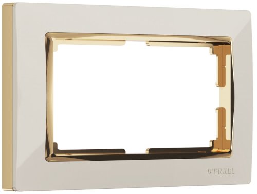 Рамка универсальная Werkel Snabb для 1-м. 2 мод. розетки слоновая кость/золото картинка