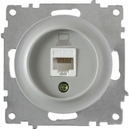 Розетка компьютерная без рамки OneKeyElectro Florence 1-м. RJ45 5e серый картинка фото 2