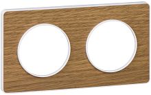 Рамка универсальная Schneider Electric Odace 2-м. дерево ольха/белый картинка