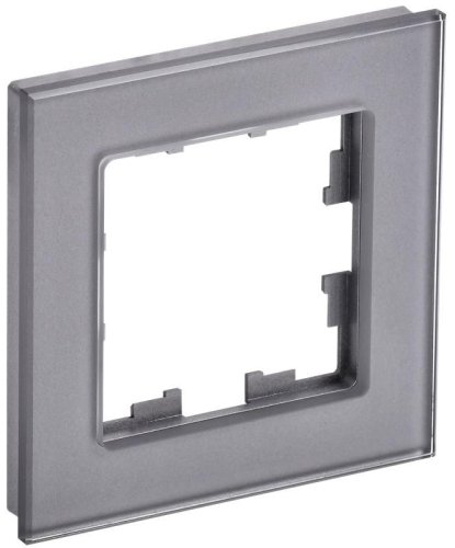 Рамка универсальная IEK Brite РУ-1-2-БрСе 1-м. стекло серый картинка
