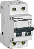 Выключатель автоматический IEK GENERICA ВА47-29 2п 20А C 4,5кА картинка