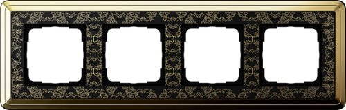 Рамка универсальная Gira ClassiX Art 4-м. латунь/черный картинка