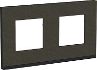 Рамка горизонтальная Schneider Electric Unica Studio Pure 2-м. камень/антрацит